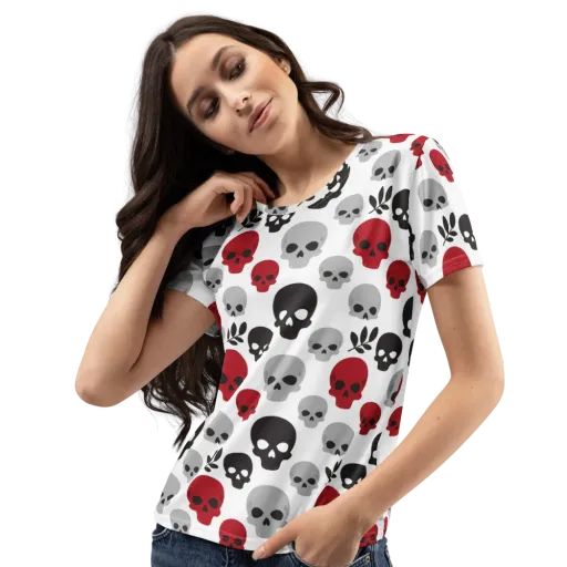 Skull Garden on a Women's Crew Neck T-Shirt