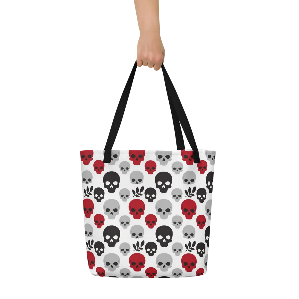Skull Garden on Large Tote Bag W/ Pocket — Front