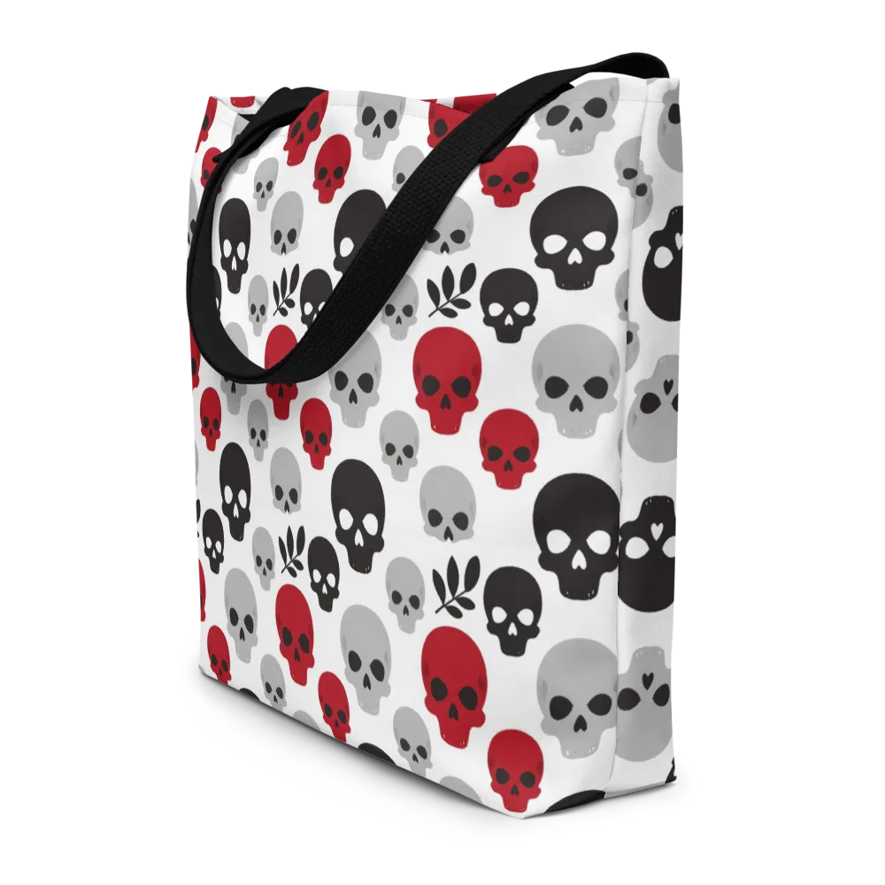 Skull Garden on Large Tote Bag W/ Pocket — Front