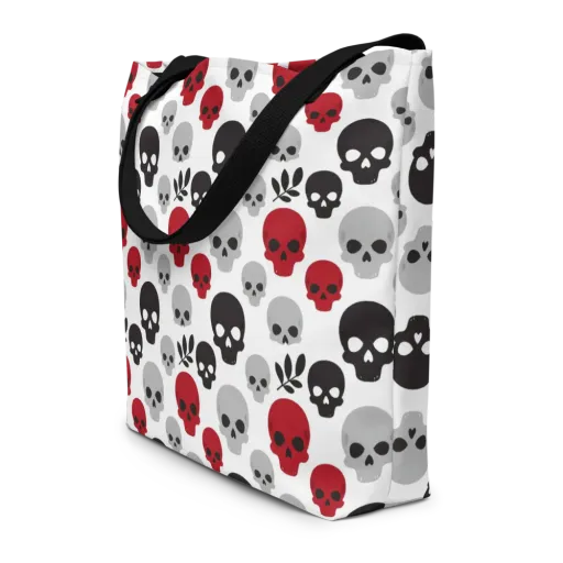 Skull Garden on a Large Tote Bag W/ Pocket