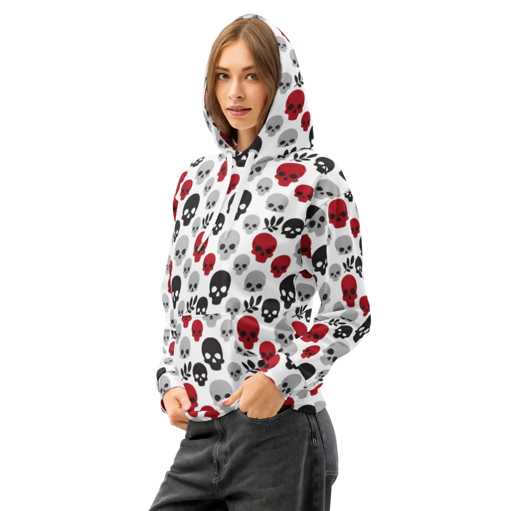 Skull Garden on Cotton Hoodie — Left Front