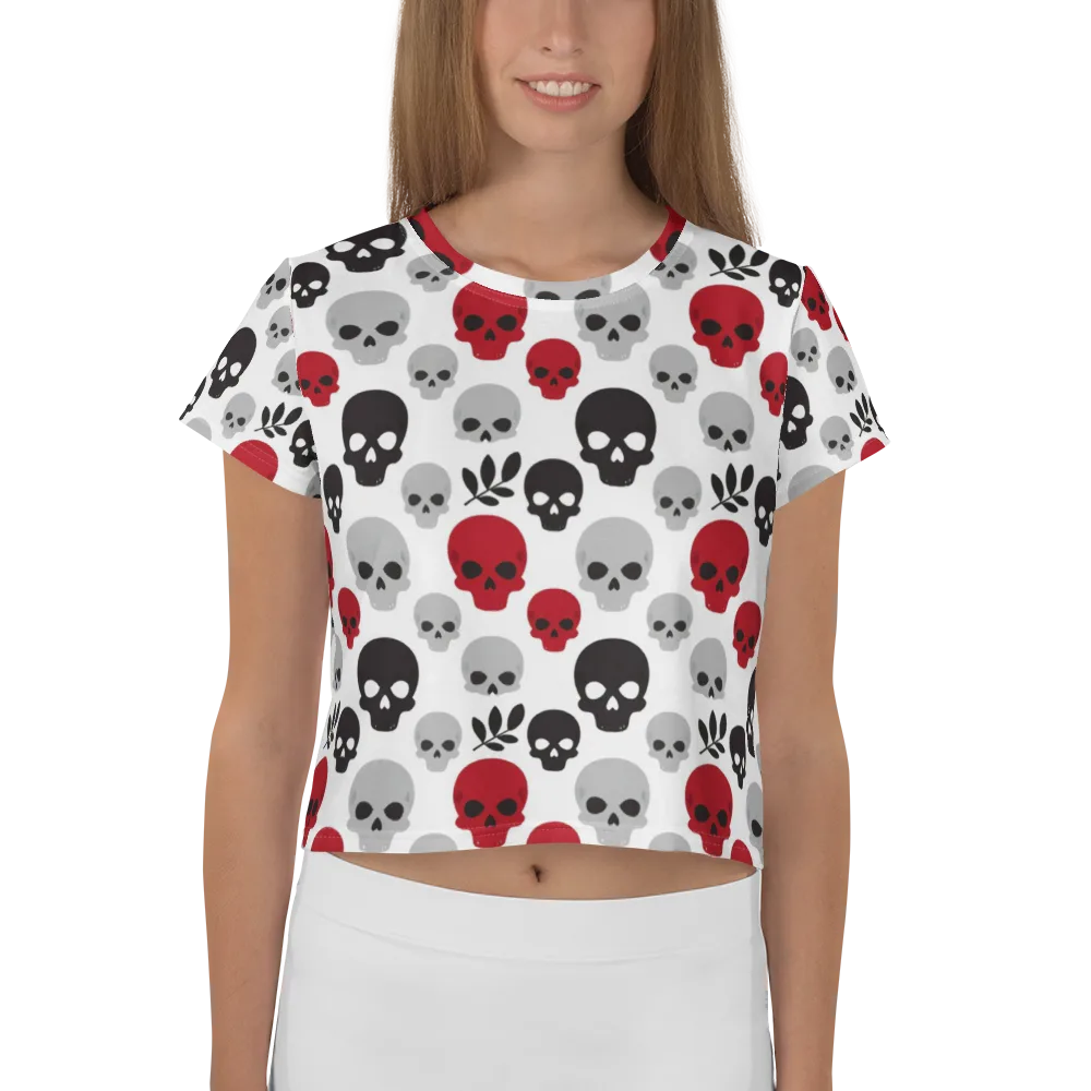 Skull Garden on Crop Tee — Front
