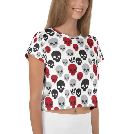 Skull Garden on a Crop Tee