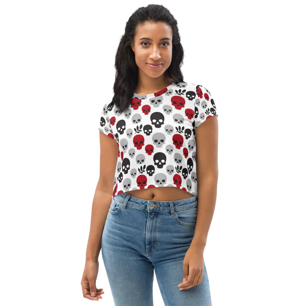 Skull Garden on Crop Tee — Front