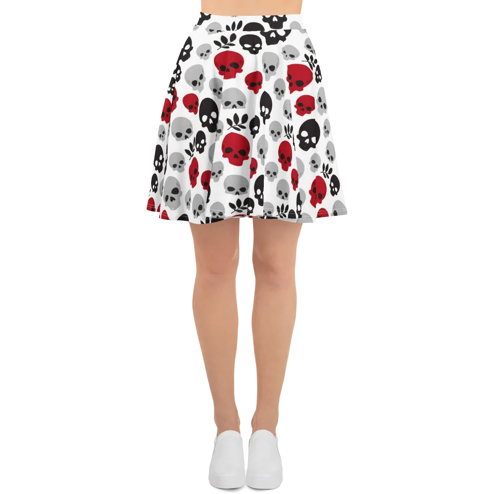 Skull Garden on Skater Skirt — Front