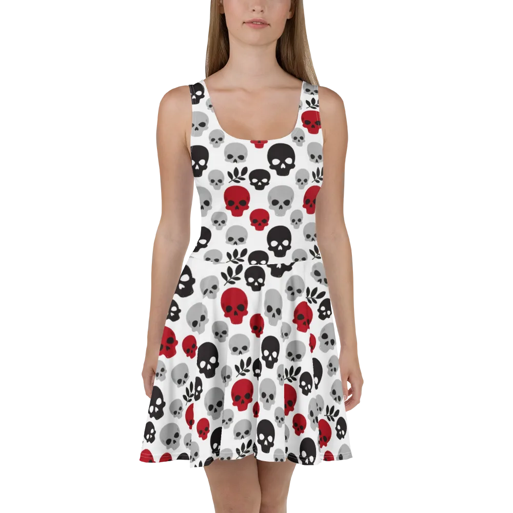 Skull Garden on Skater Dress — Front