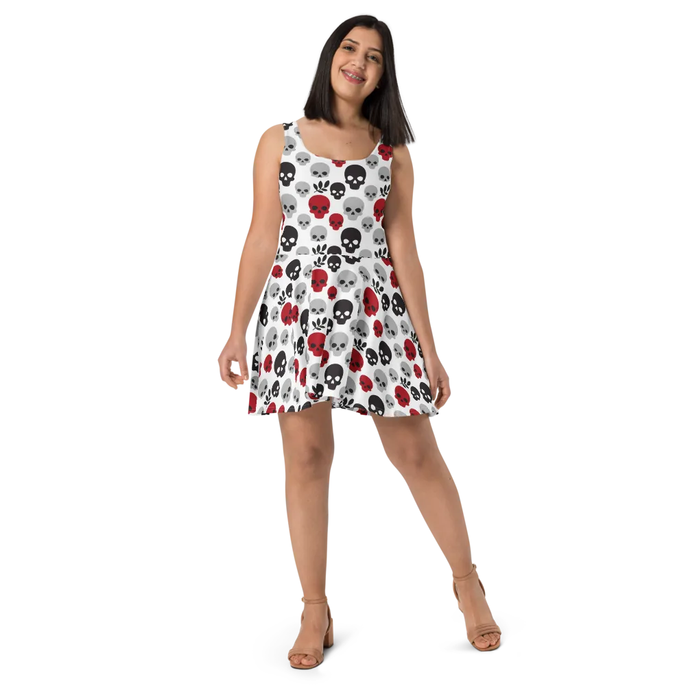 Skull Garden on Skater Dress — Front