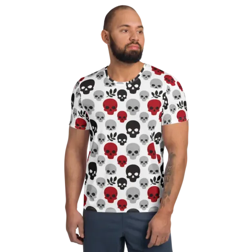 Skull Garden on a Men's Athletic T-Shirt
