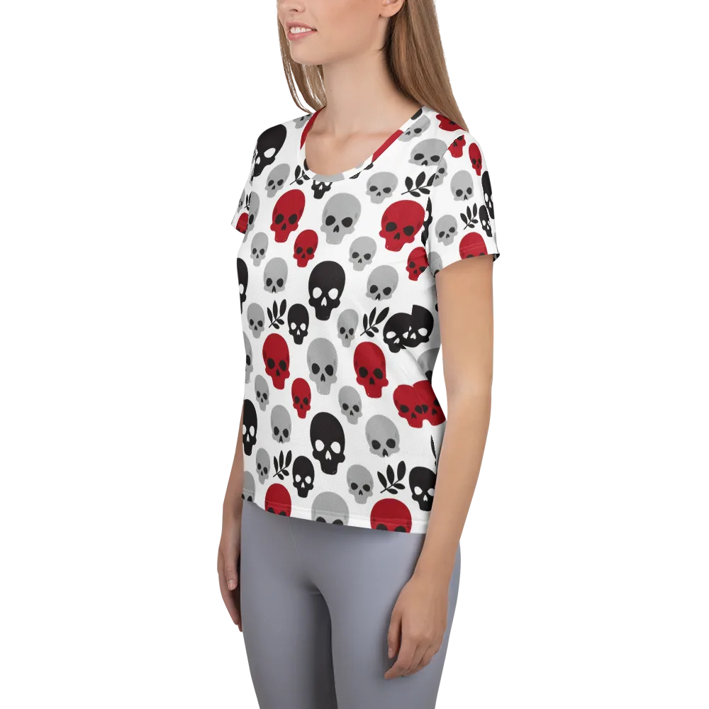 Skull Garden on Women's Athletic T-Shirt — Left