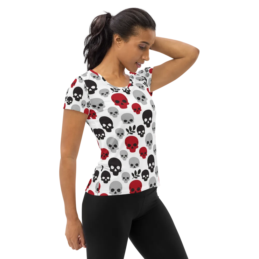 Skull Garden on Women's Athletic T-Shirt — Right
