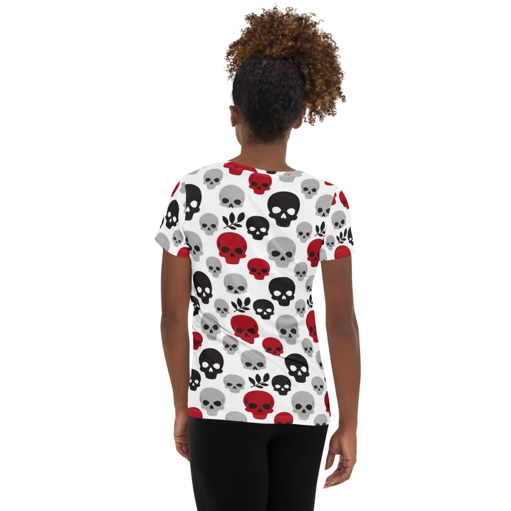 Skull Garden on Women's Athletic T-Shirt — Back