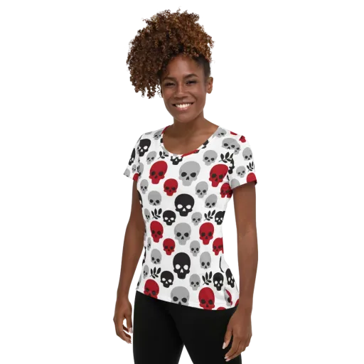 Skull Garden on a Women's Athletic T-Shirt
