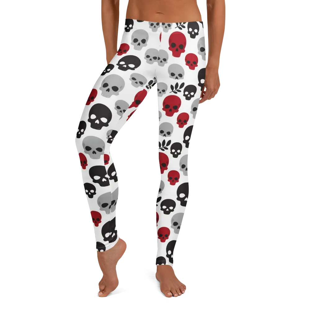 Skull Garden on Leggings — Front