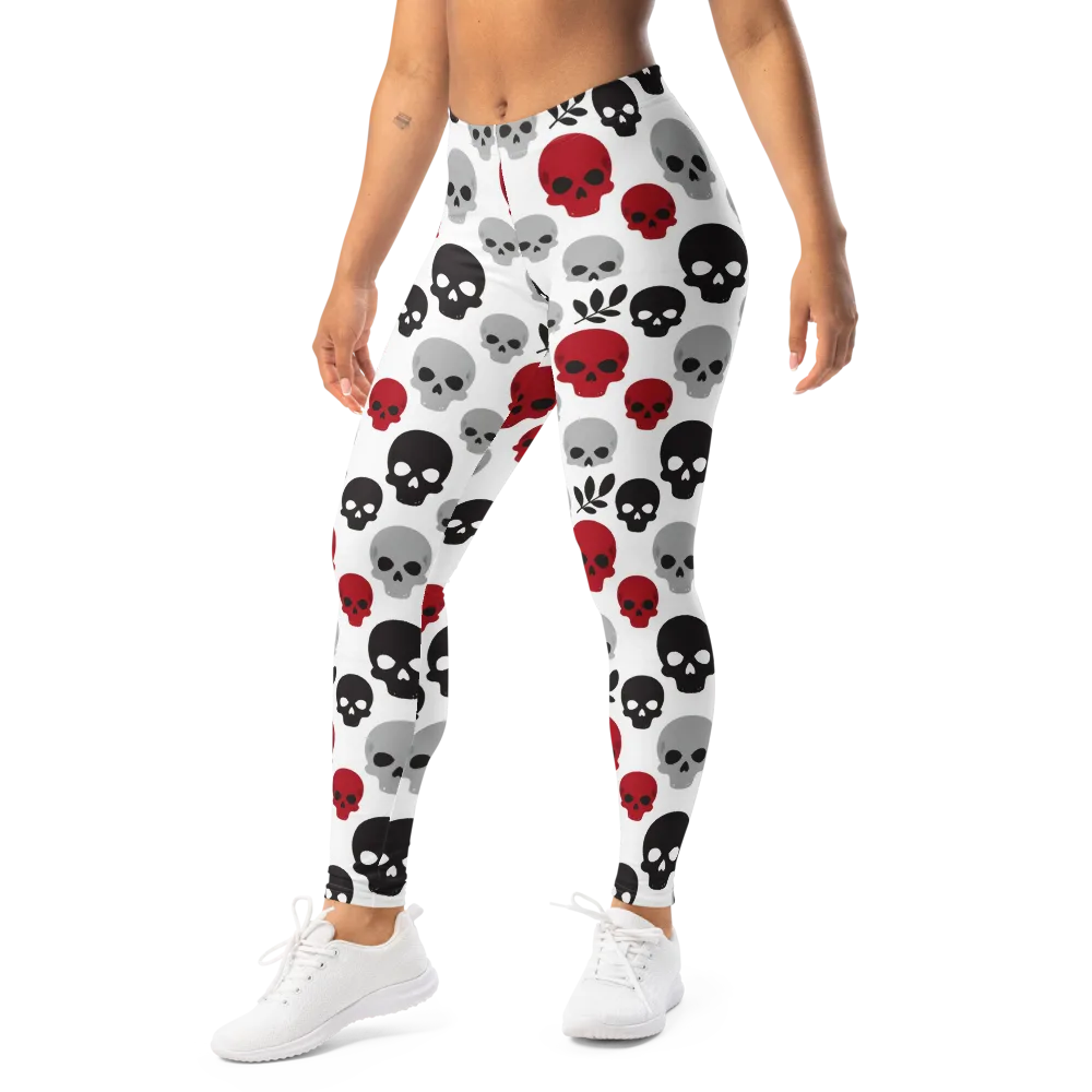 Skull Garden on Leggings — Left Front