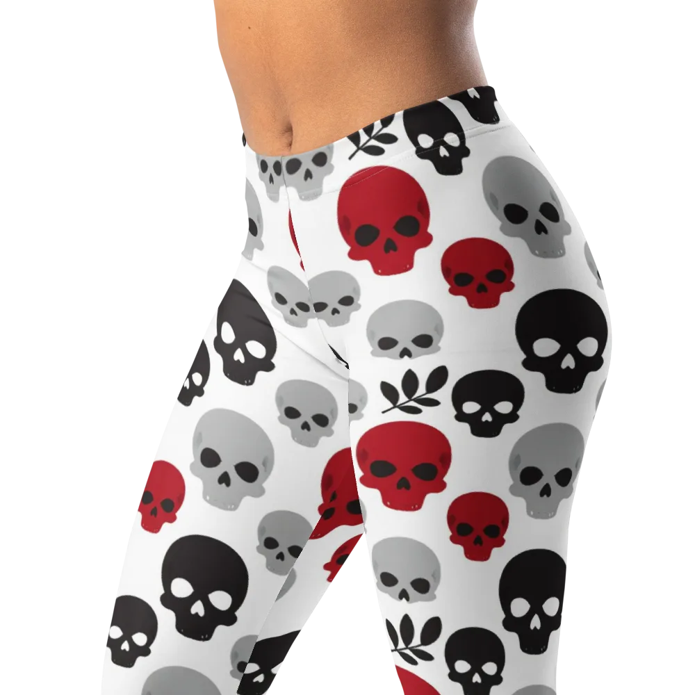 Skull Garden on Leggings — Left Front