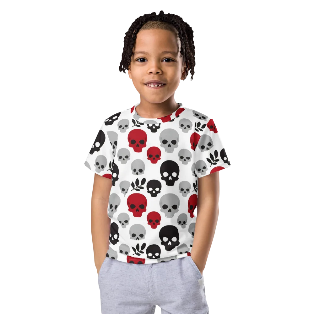 Skull Garden on Kids Crew Neck T-Shirt — Front
