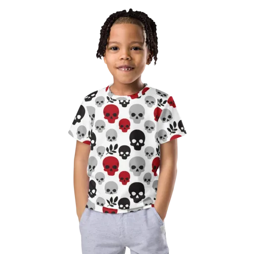 Skull Garden on a Kids Crew Neck T-Shirt