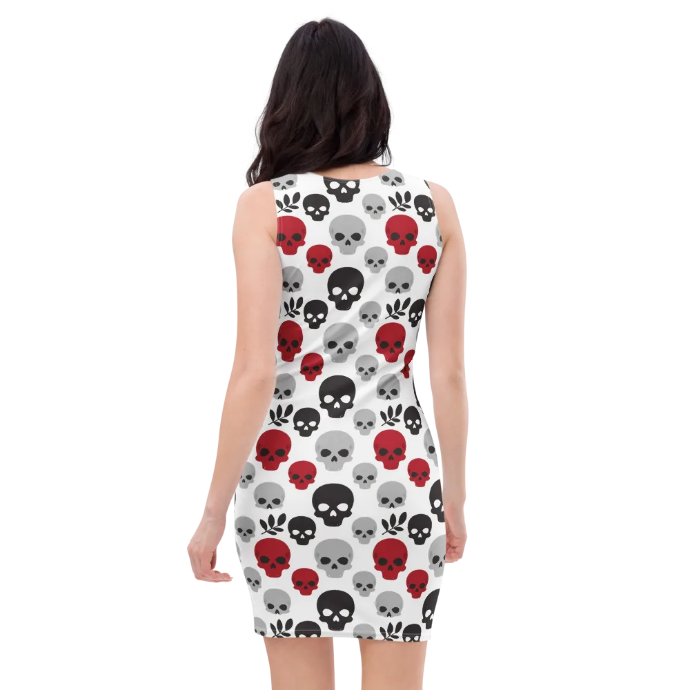 Skull Garden on Bodycon Dress — Back