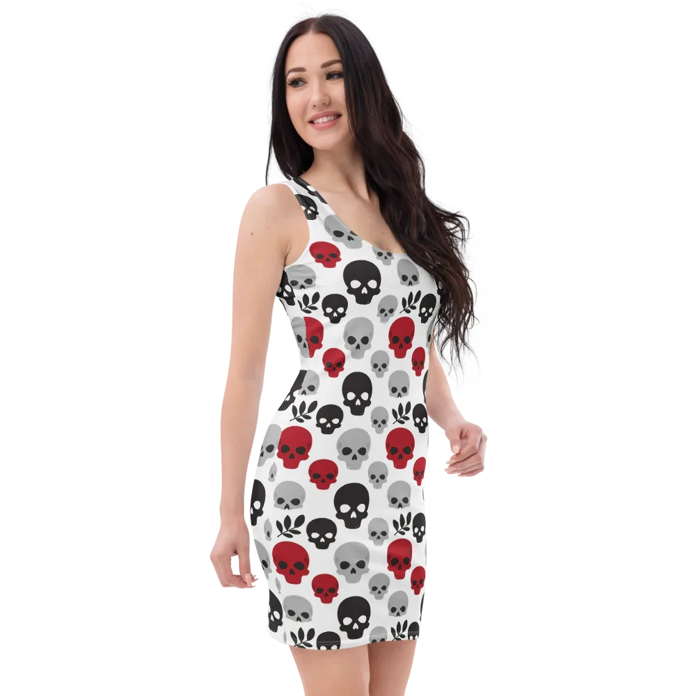 Skull Garden on Bodycon Dress — Right Front