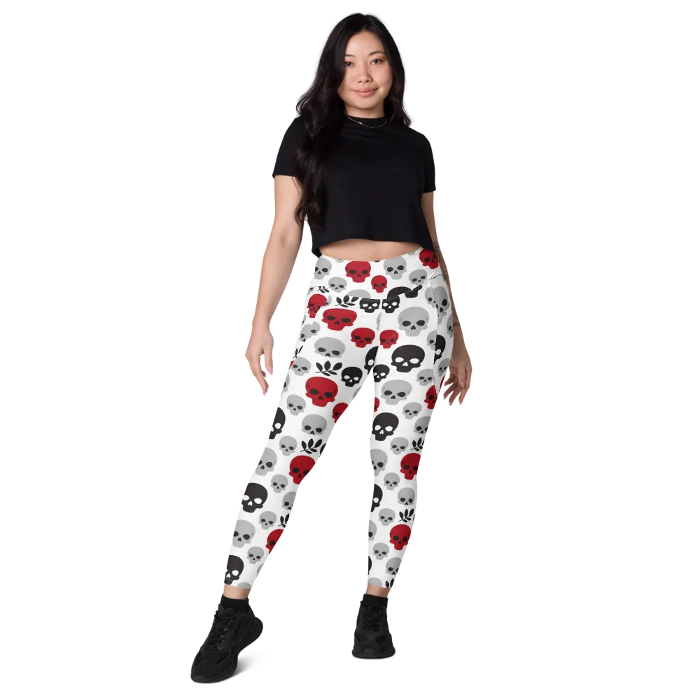 Skull Garden on Leggings with Pockets — Front