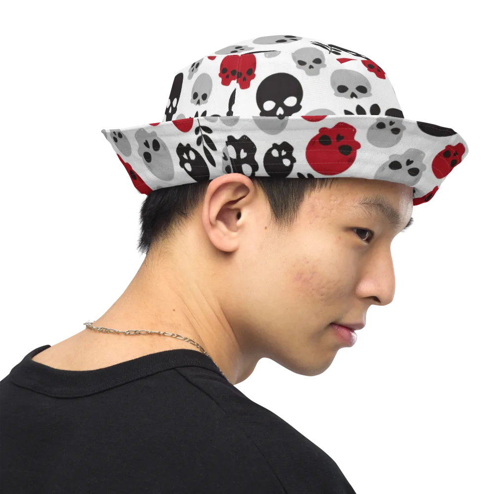 Skull Garden on Reversible Bucket Hat — Right Outside