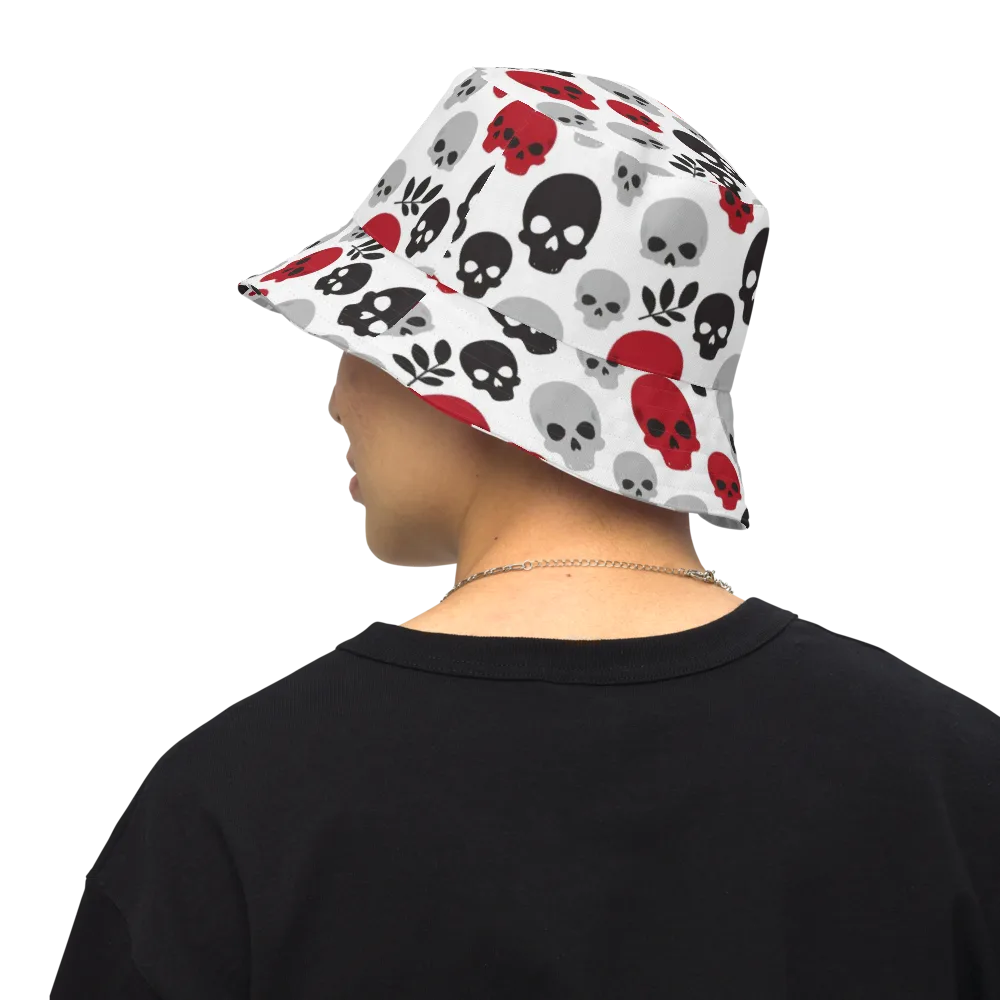 Skull Garden on Reversible Bucket Hat — Back Inside