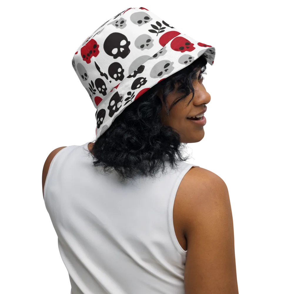 Skull Garden on Reversible Bucket Hat — Right Outside