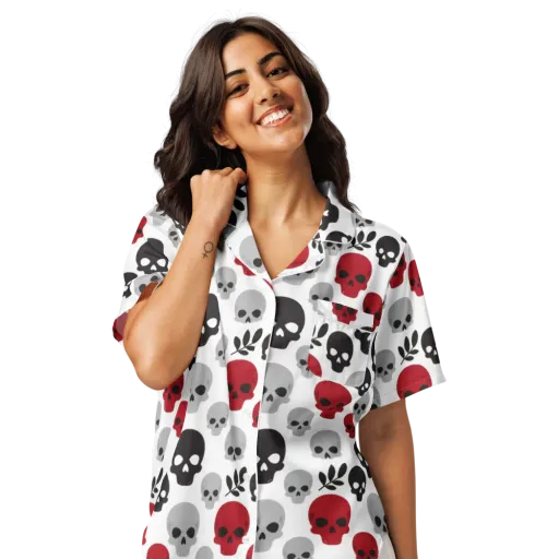 Skull Garden on a Women's Short Sleeve Pajama Top