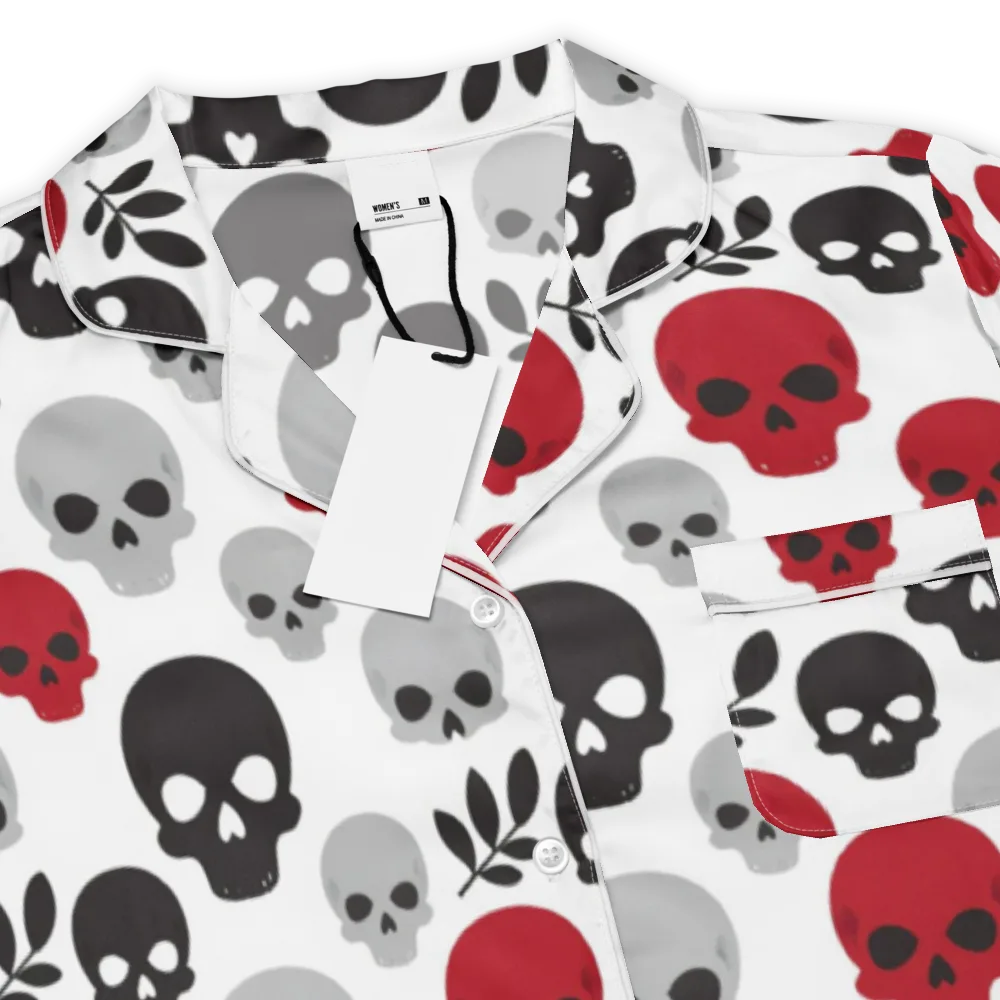 Skull Garden on Women's Short Sleeve Pajama Top — Product details