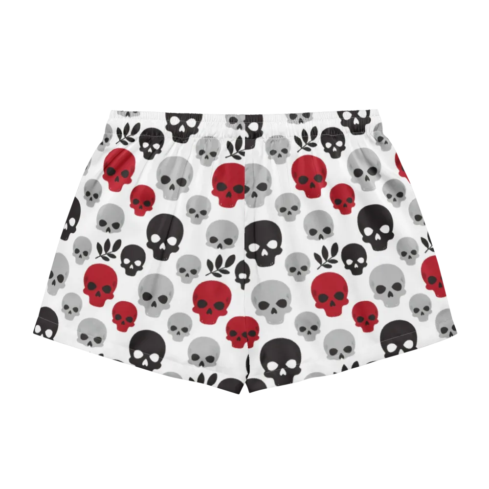 Skull Garden on Women's Pajama Shorts — Back