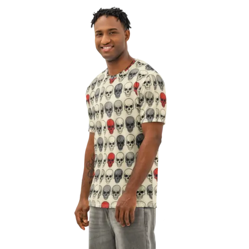 Midnight Memento on a Men's Cotton Crew Neck T-Shirt