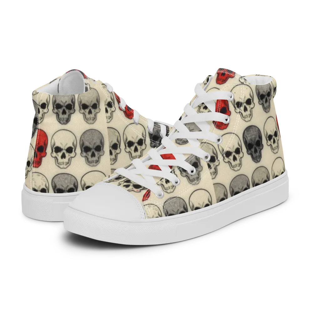 Midnight Memento on Men's High Top Canvas Shoes — Left