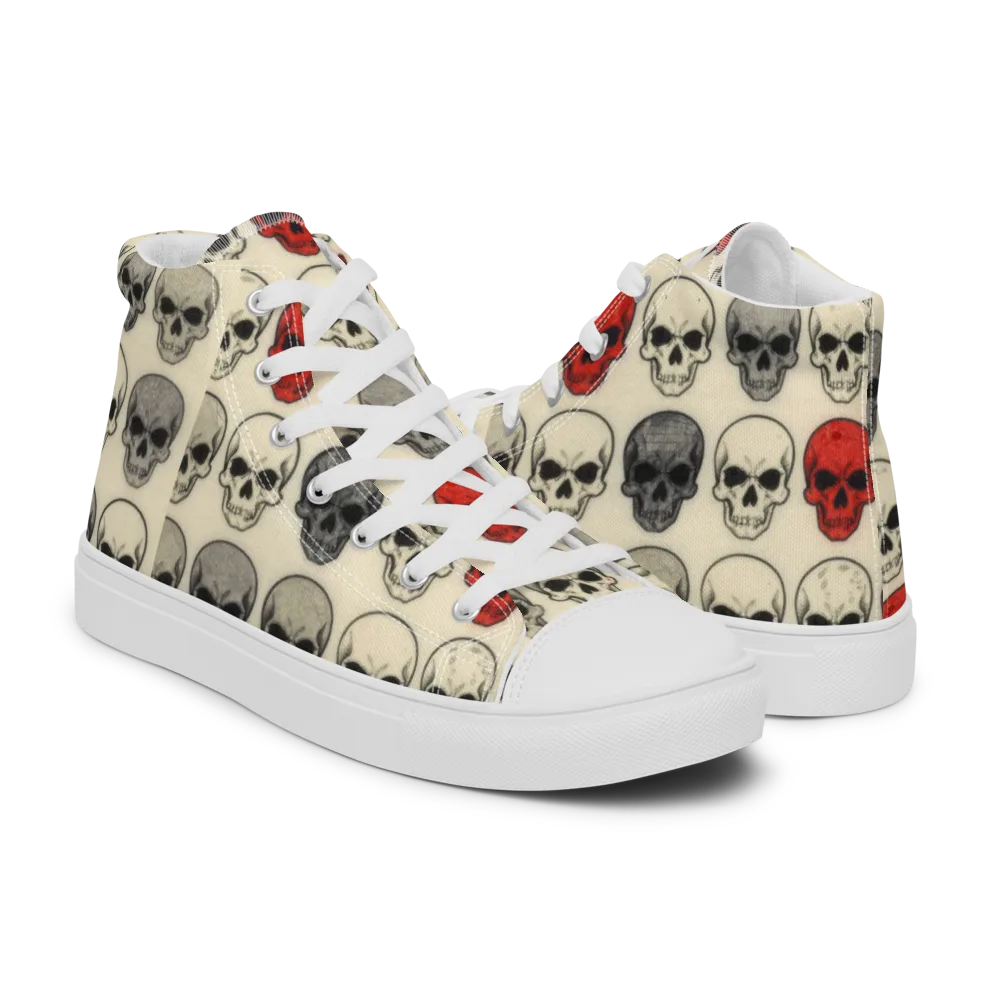 Midnight Memento on Men's High Top Canvas Shoes — Right