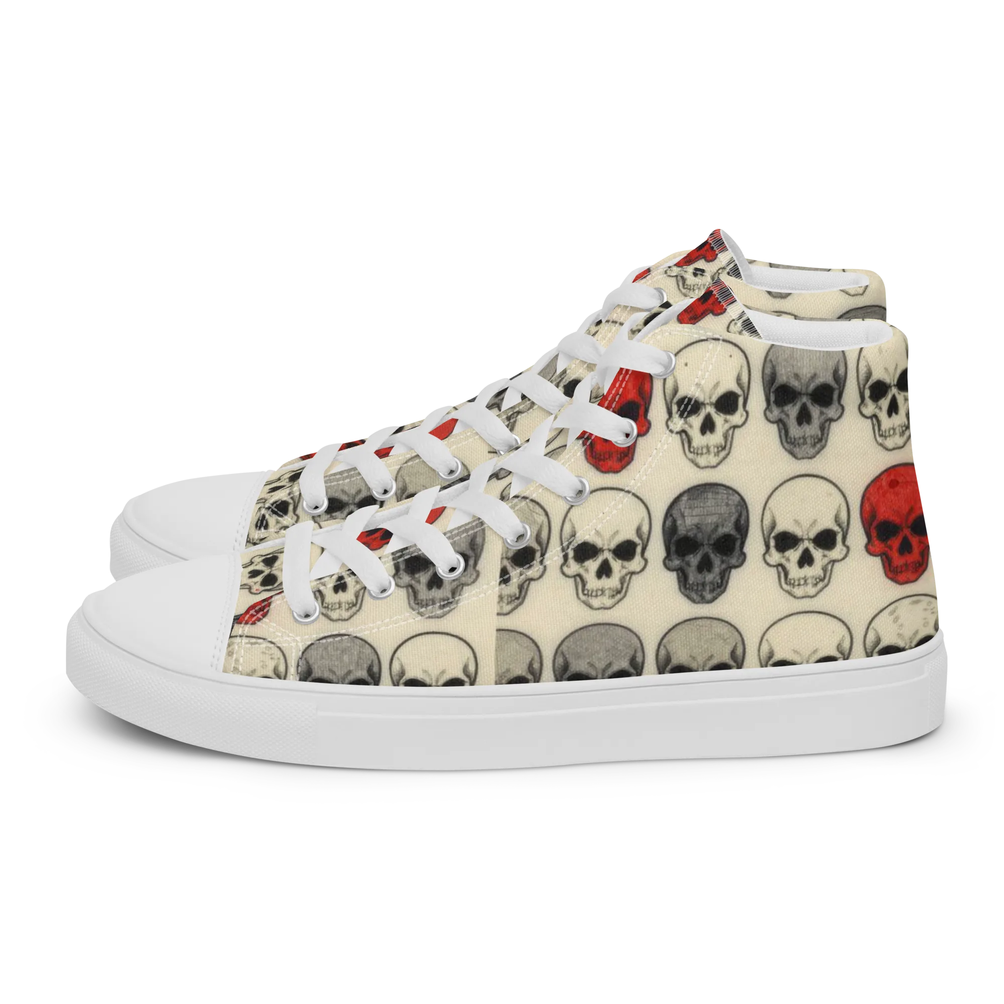 Midnight Memento on Women's High Top Canvas Shoes — Left