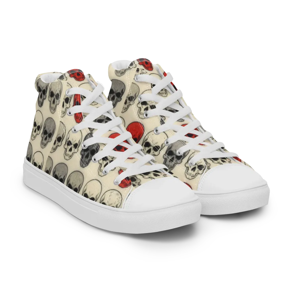 Midnight Memento on Women's High Top Canvas Shoes — Right Front