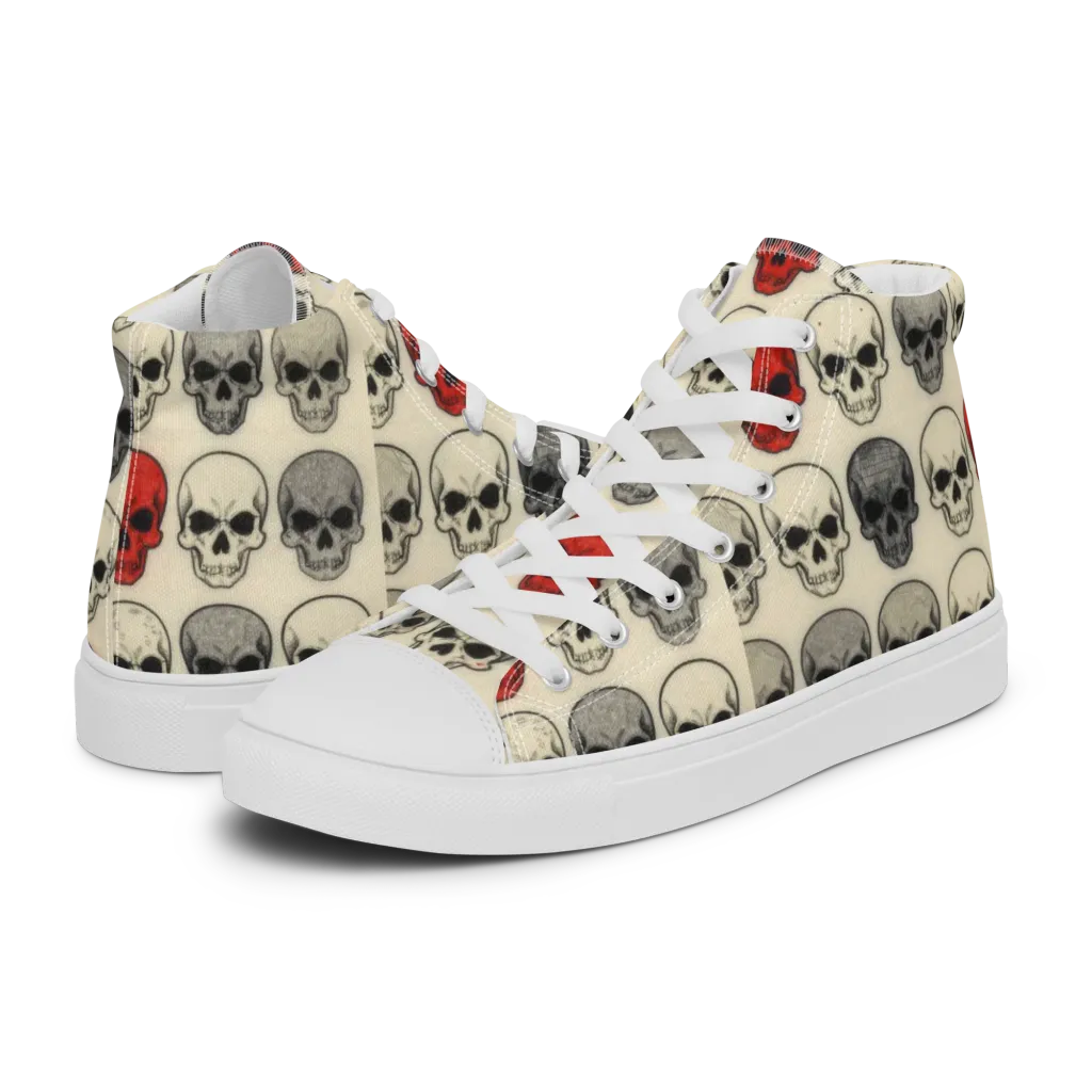 Midnight Memento on Women's High Top Canvas Shoes — Left