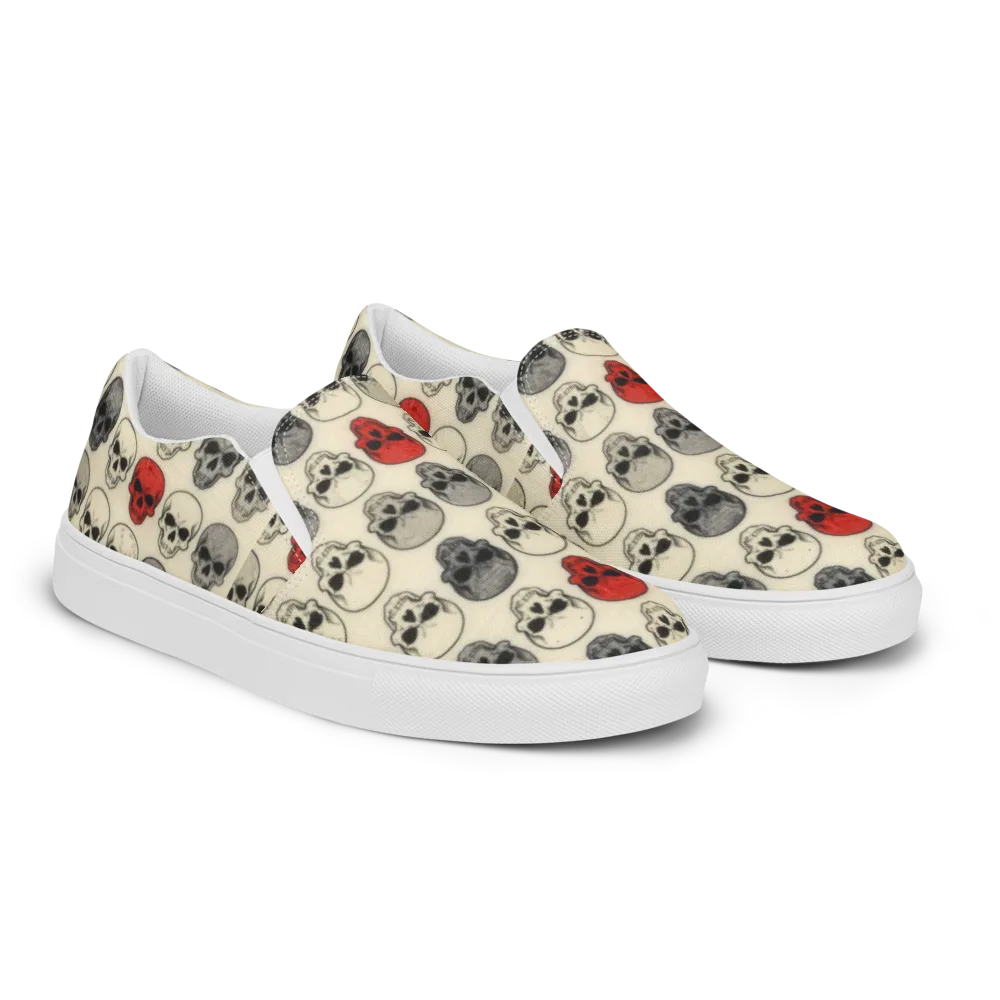 Midnight Memento on Men's Slip-On Canvas Shoes — Right Front