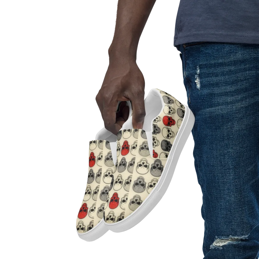 Midnight Memento on Men's Slip-On Canvas Shoes — Left Front