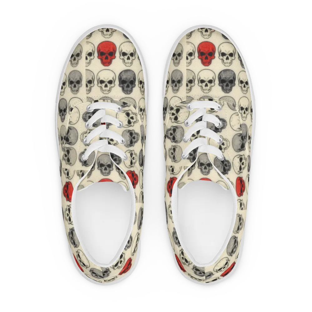 Midnight Memento on Men's Lace-Up Canvas Shoes — Front