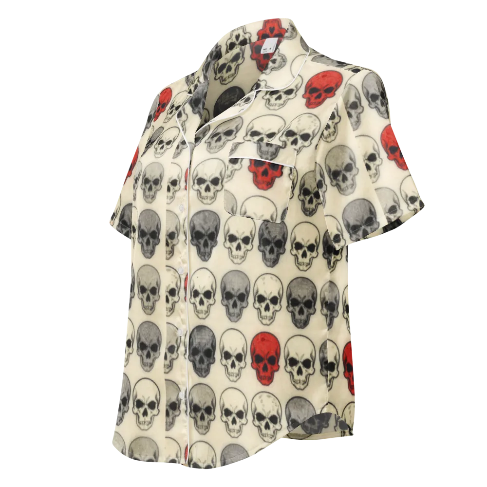Midnight Memento on Women's Short Sleeve Pajama Top — Left Front