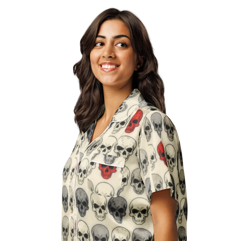 Midnight Memento on Women's Short Sleeve Pajama Top — Left Front