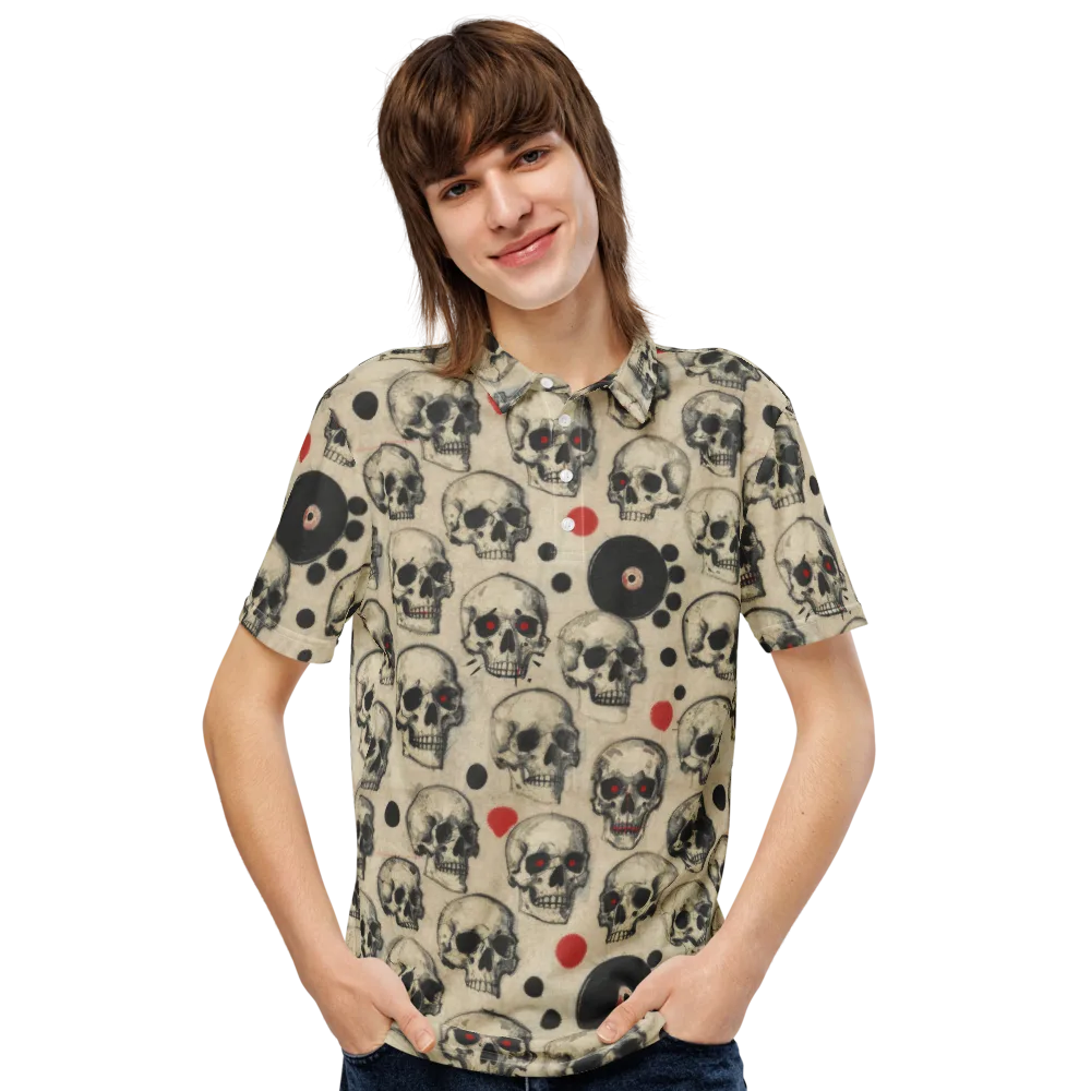 Vinyl Ossuary on Men's Slim Fit Polo Shirt — Front