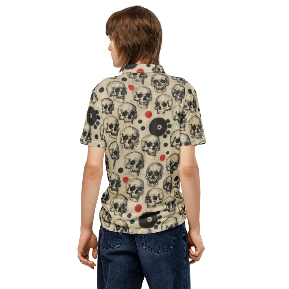 Vinyl Ossuary on Men's Slim Fit Polo Shirt — Back