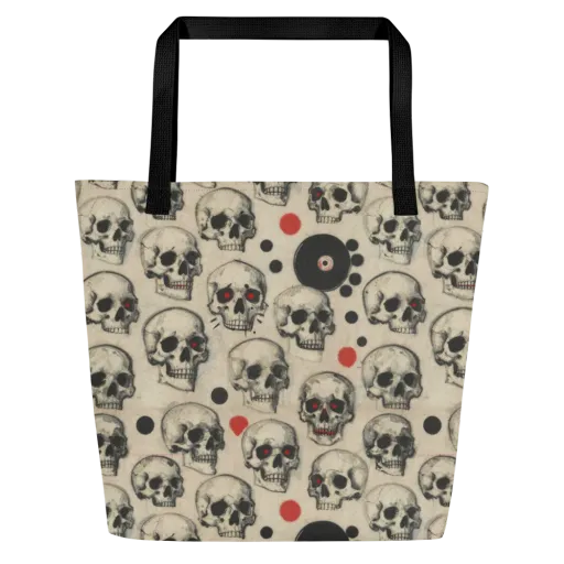 Vinyl Ossuary on a Large Tote Bag W/ Pocket