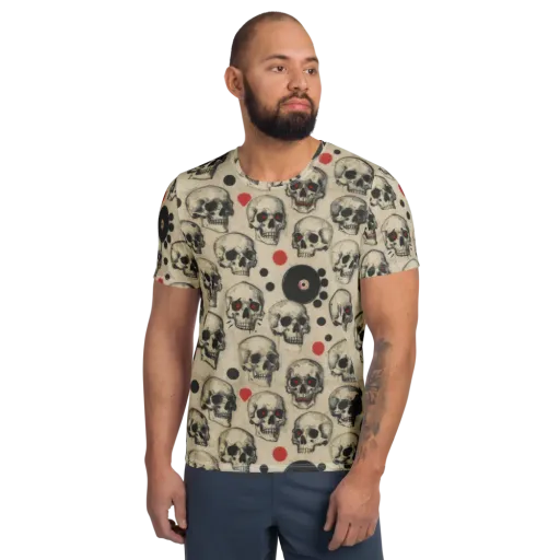 Vinyl Ossuary on a Men's Athletic T-Shirt