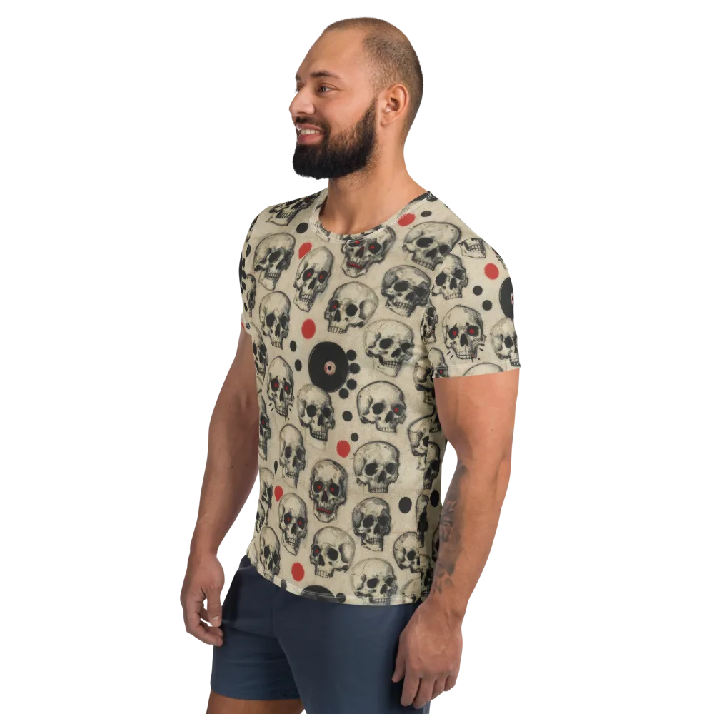 Vinyl Ossuary on Men's Athletic T-Shirt — Left