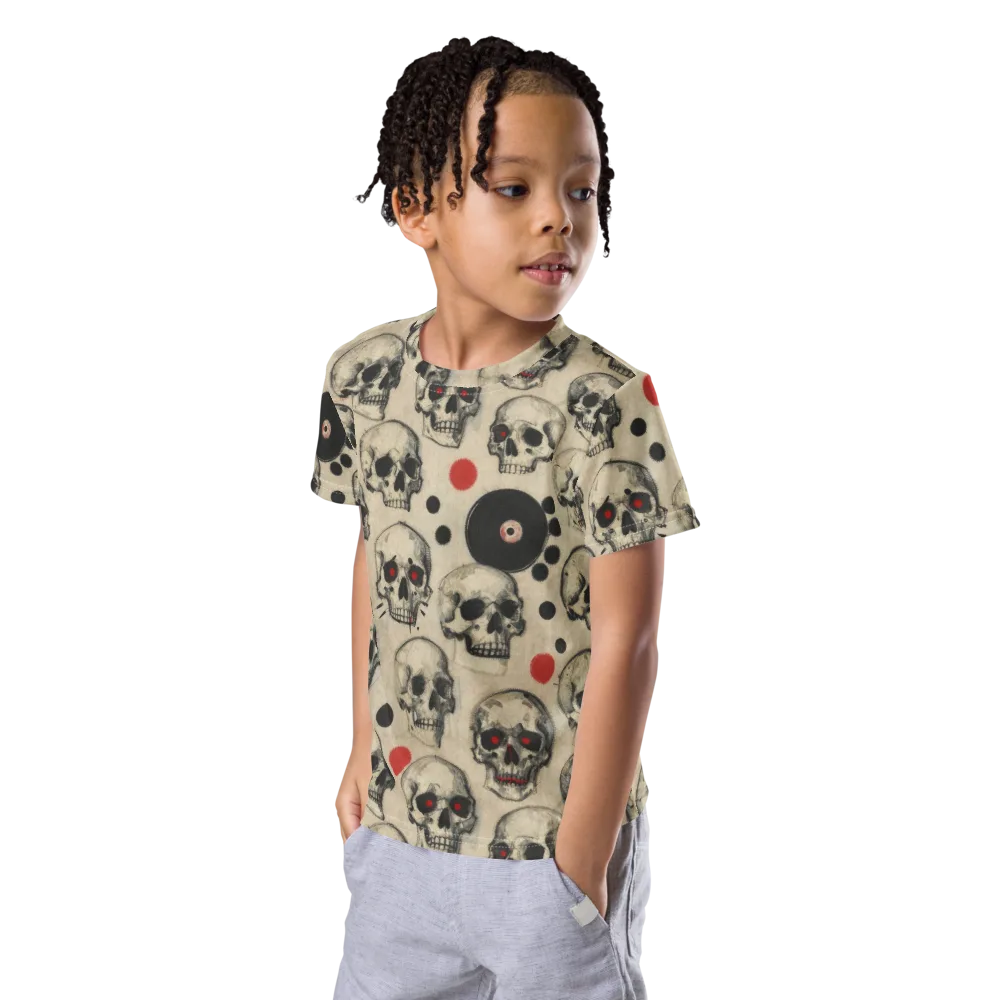 Vinyl Ossuary on Kids Crew Neck T-Shirt — Left Front