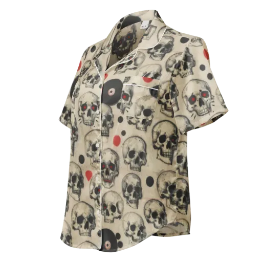 Vinyl Ossuary on a Women's Short Sleeve Pajama Top