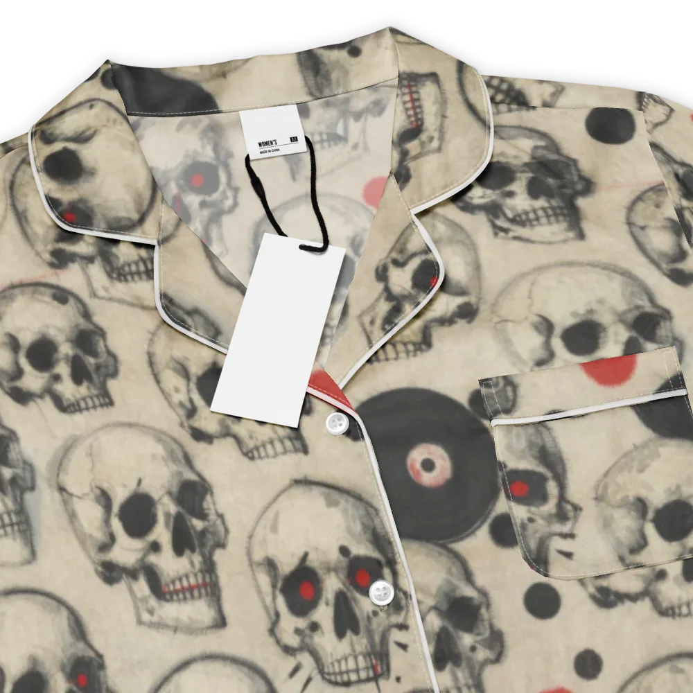 Vinyl Ossuary on Women's Short Sleeve Pajama Top — Product details