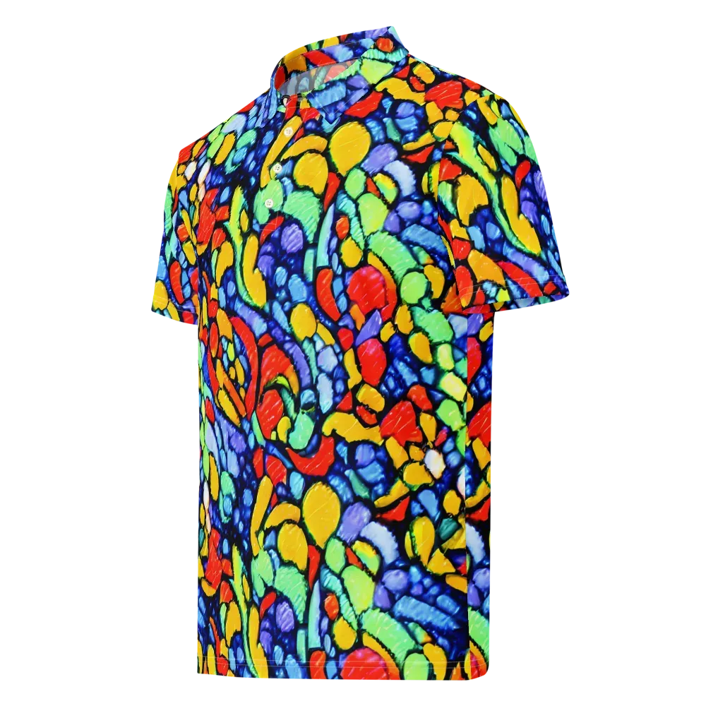 Chromatic Crush on Men's Slim Fit Polo Shirt — Left Front